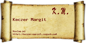 Keczer Margit névjegykártya